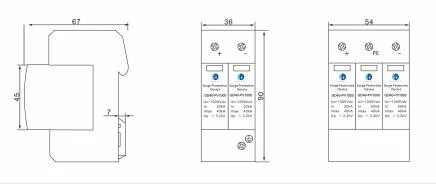 Solar House AC SPD 20ka- 40ka 2p 3p 4p Surge Protective Device for AC System Surge Protector SPD 275V 385V 420V T1+T2