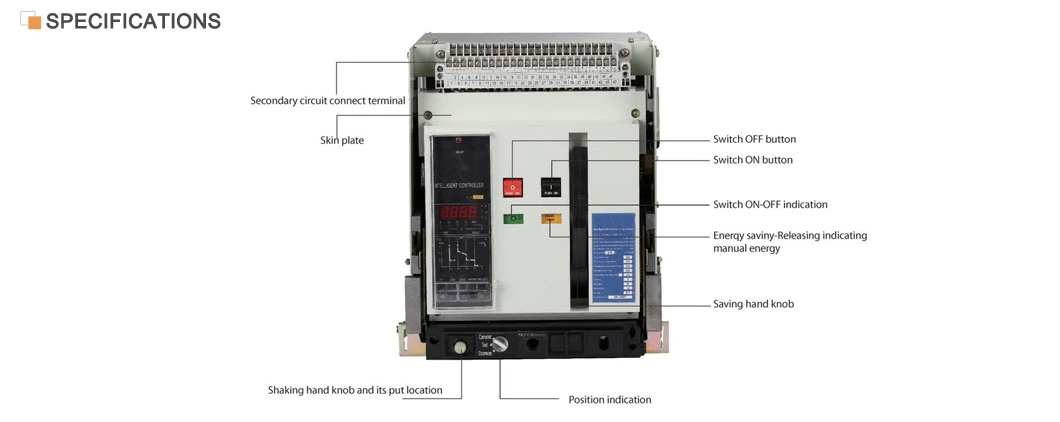 3p 4p 6300A Intelligent Universal Circuit Breaker Fixed, Drawout Type Automatic Switch