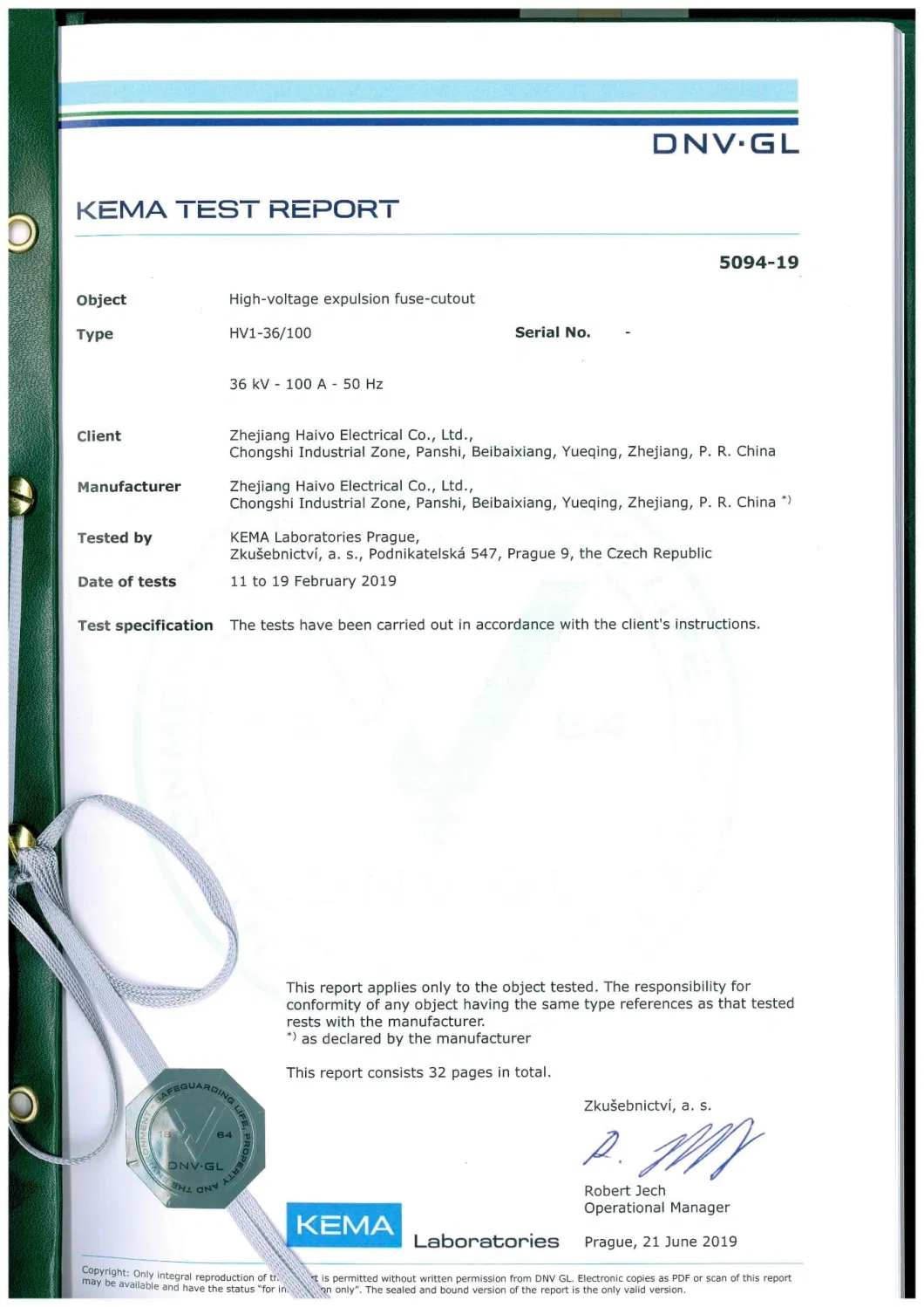 12kv High Voltage Disconnect Switch for Distribution Line