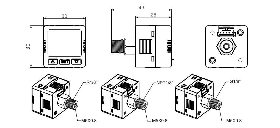 -100-1000kpa Zse Dp-100 Kp43 Kp45 Kp47 Kp50 High-Precision Digital Vacuum Pressure Switch