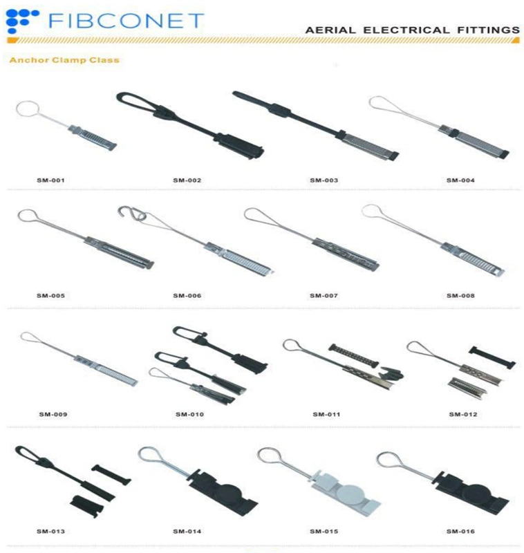 FTTH Outdoor Aerial ADSS Drop Cable Assessories Tension Clamp Anchor New Plastic/Metel/Nylon Fisheye Cable Clamp