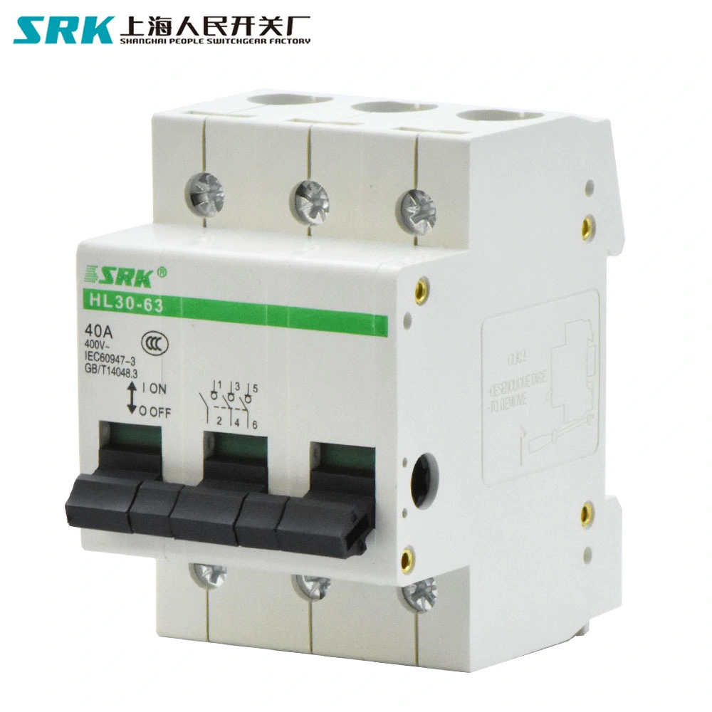 AC 230V 400V 1p 2p 3p 4p 16A 20A 25A 32A 40A 63A 80A 100A 125A Mini DIN Rail Isolation Disconnector Switch