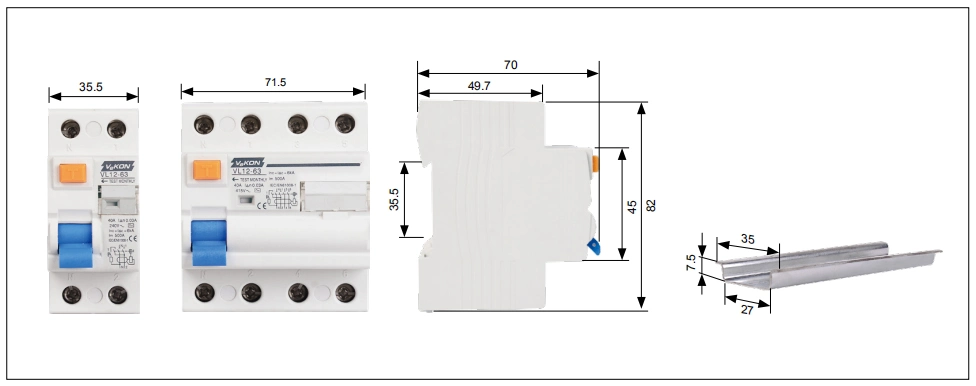 3p+N Residual Current Device Circuit Breaker 0.03A ELCB RCD Supplier