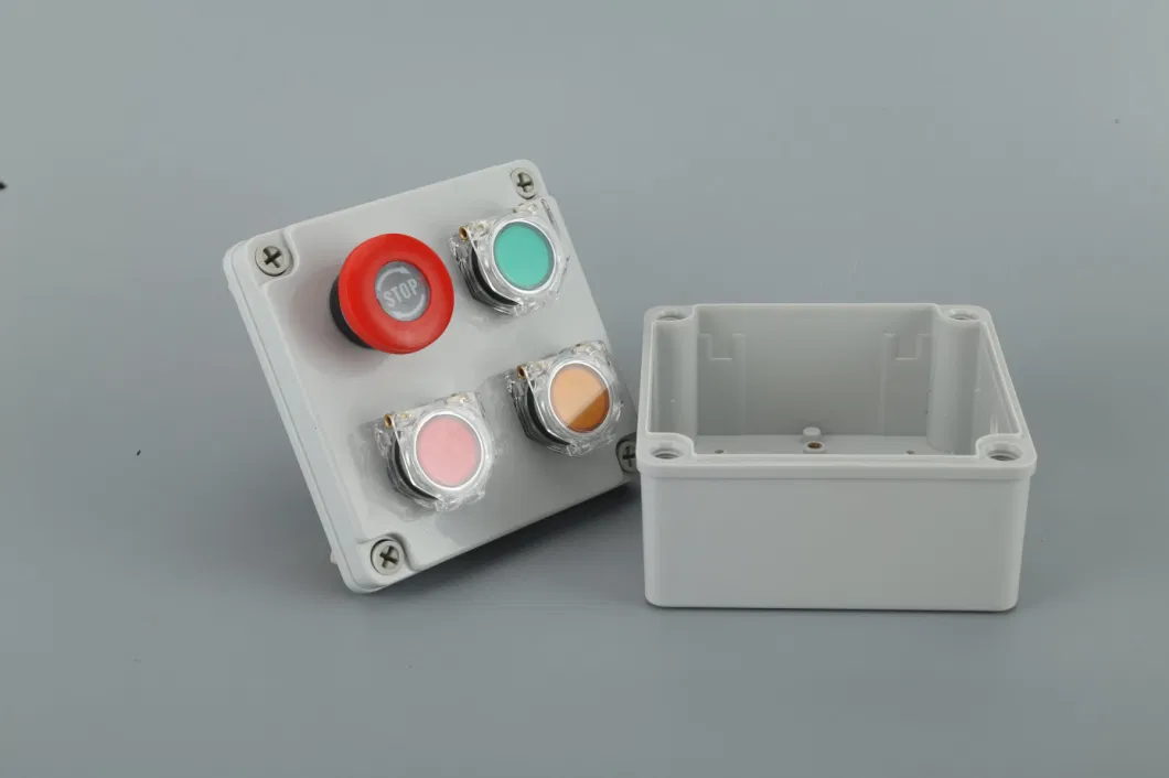 IP65 Plastic Enclosure Industrial Control Box 4 Holes Push Button Switch Box