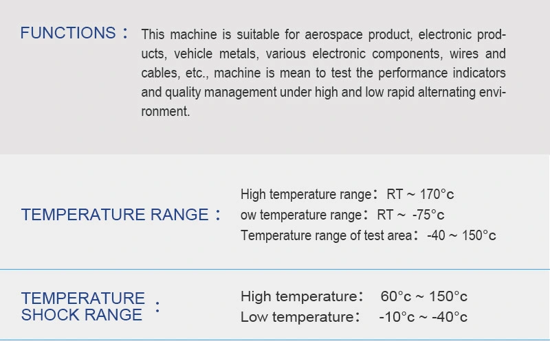 Low and High Temperature Shock Test Chamber, Environmental Thermal Shock Test Chamber