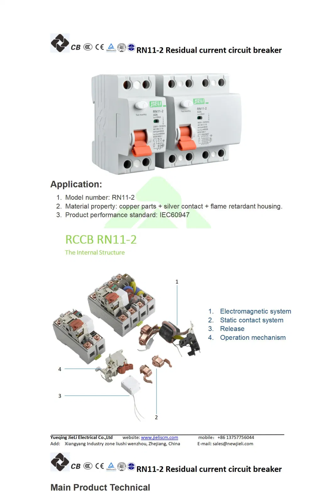 Jieli Scm 4p Electronic Type Residual Current Circuit Breaker, RCD, RCCB