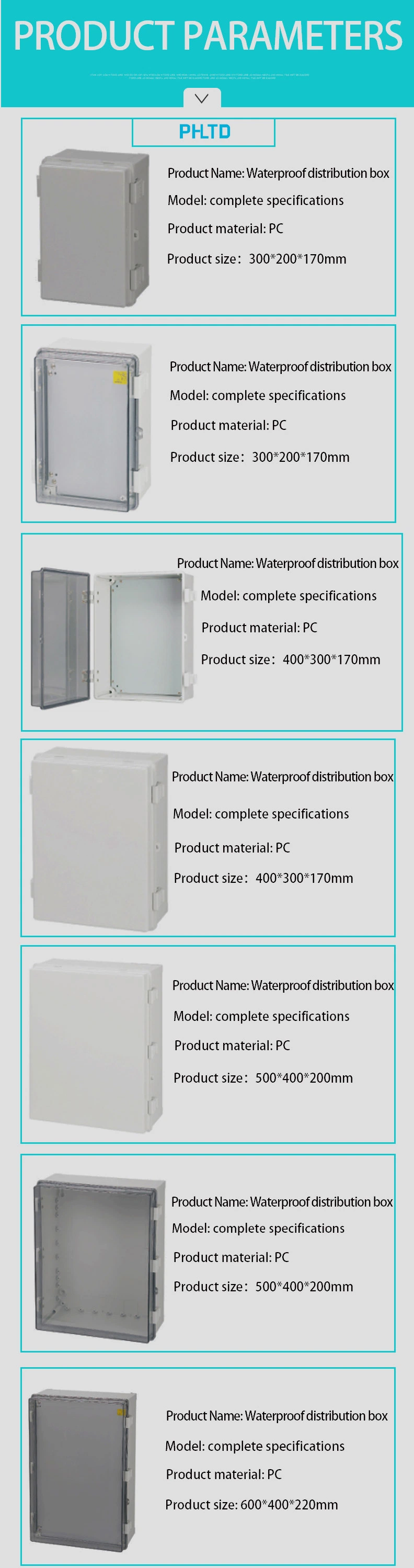 400*300*170mm Electricity Meter Boxes Tools Box Electric Customized Electrical Distribution Box Size OEM for Waterproof Switching Power Supply Box