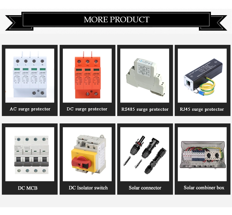 T1+T2 3p 1000V DC Solar Surge Protective Device SPD for PV System Lightning Protection