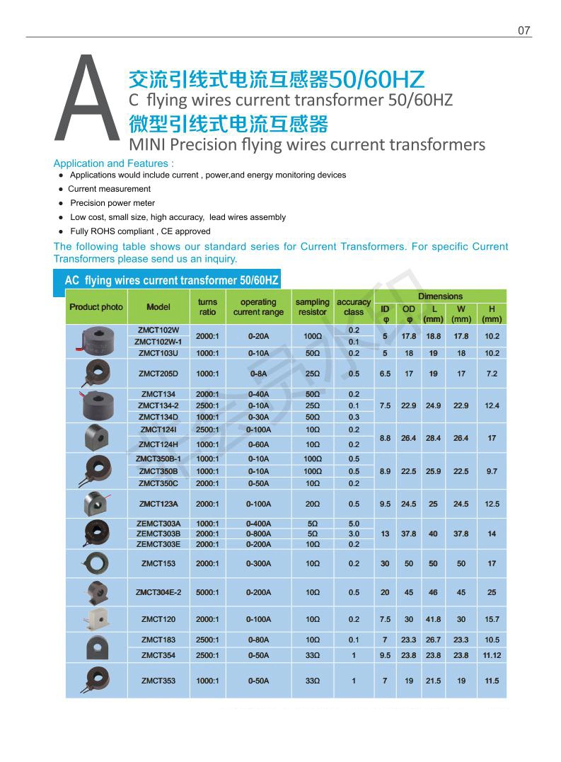 2mA/2mA PCB Mounting Current-Type Voltage Transformer 19 (L) *17 (W) *18.3 (H) mm