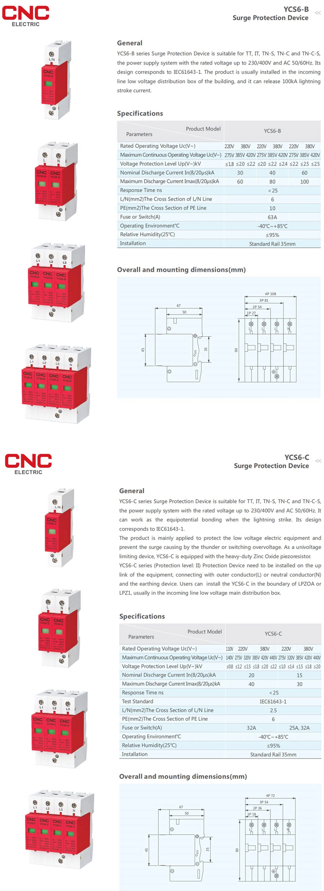 Power Source Arrester AC/DC System SPD Protect Devices Surge Protection Device