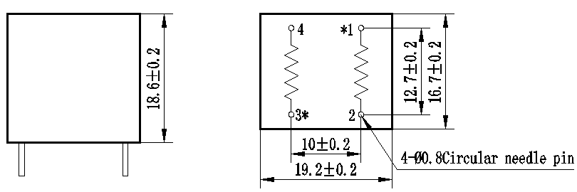 2mA/2mA PCB Mounting Current-Type Voltage Transformer 19 (L) *17 (W) *18.3 (H) mm