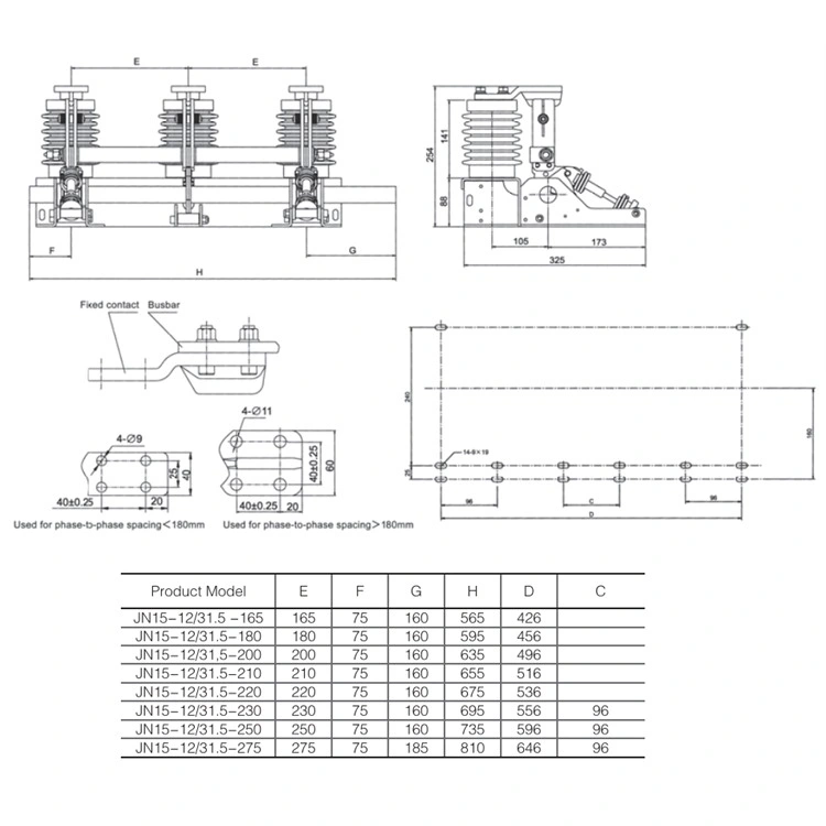 Indoor AC 12kv High Voltage Jn15-12 Isolation Earthing Switch