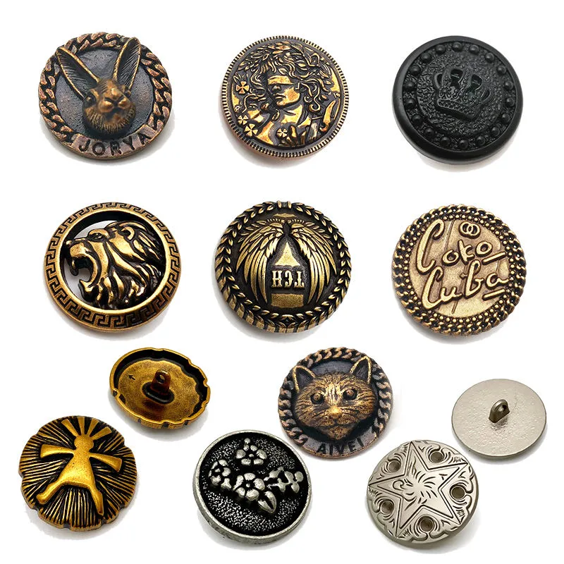 Wholesale Manufacturer Custom Logo Brass Jeans Buttons Metal Press and Rivets Botones Botton Denim Garment Metal Jeans Button for Clothing