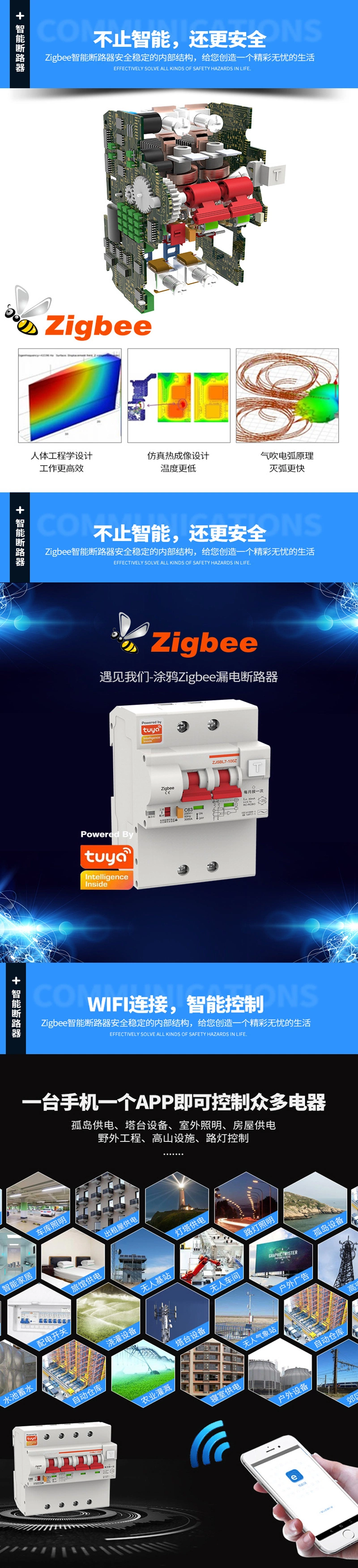 Zjsbl7-100z Zigbee Iot Smart ELCB (Non Metering Function)