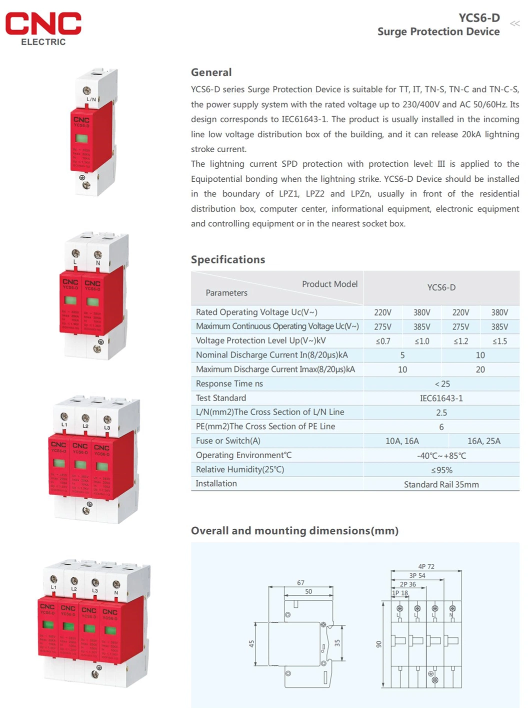 Power Source Arrester AC/DC System SPD Protect Devices Surge Protection Device