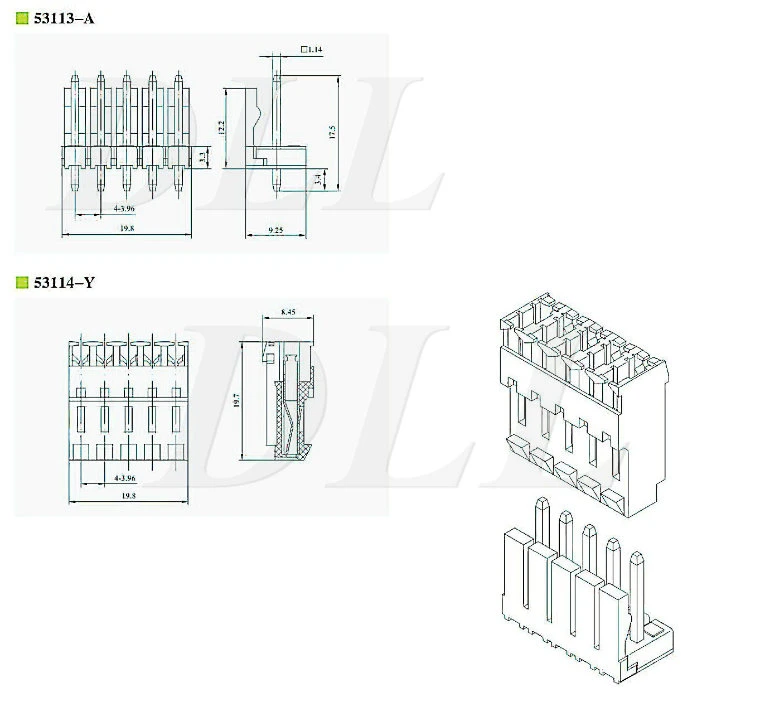 Molex 53113 3.96mm Pitch Wire to Board Connector IDC Connector Disconnectable Type Insulation Displacement Connectors