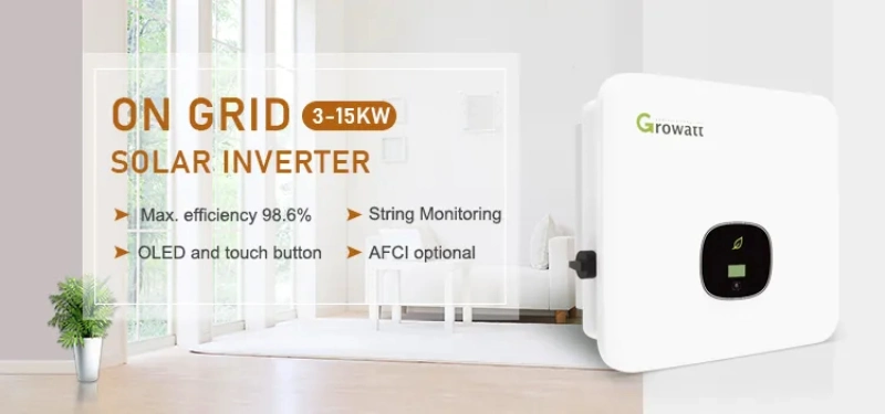 High Efficiency Growatt on Grid 15kw 17kw 20kw 25kw Inverter Three Phase Solar Inverter with IP65 Protection