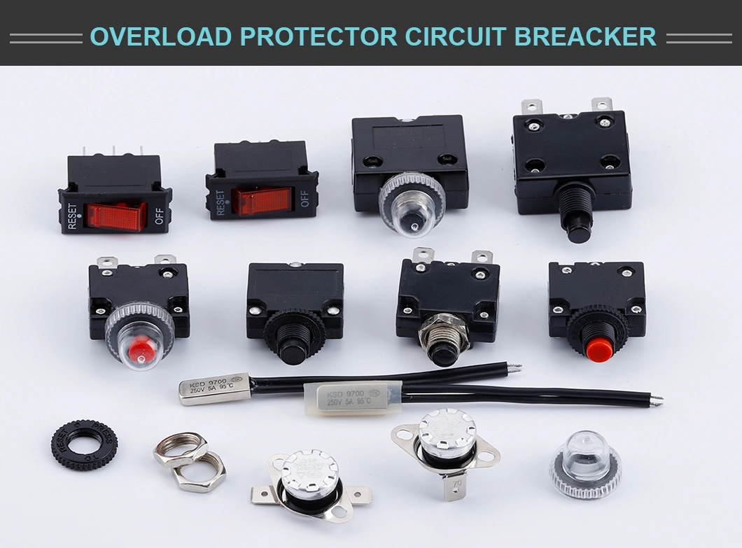 Over Current Protection DC Motor Thermal Circuit Breaker Switch 5A 10A 20A 25A Miniature Resettable Overload Protector Switch