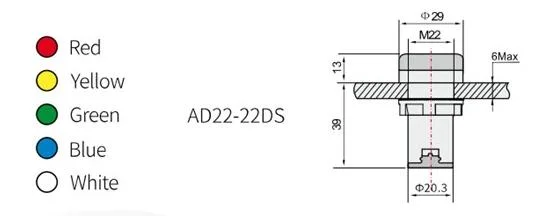 OEM Available Power Equipment AC/DC 24V 48V 110V 230V 220V 380V 22mm Signal Pilot Small Indicator Light