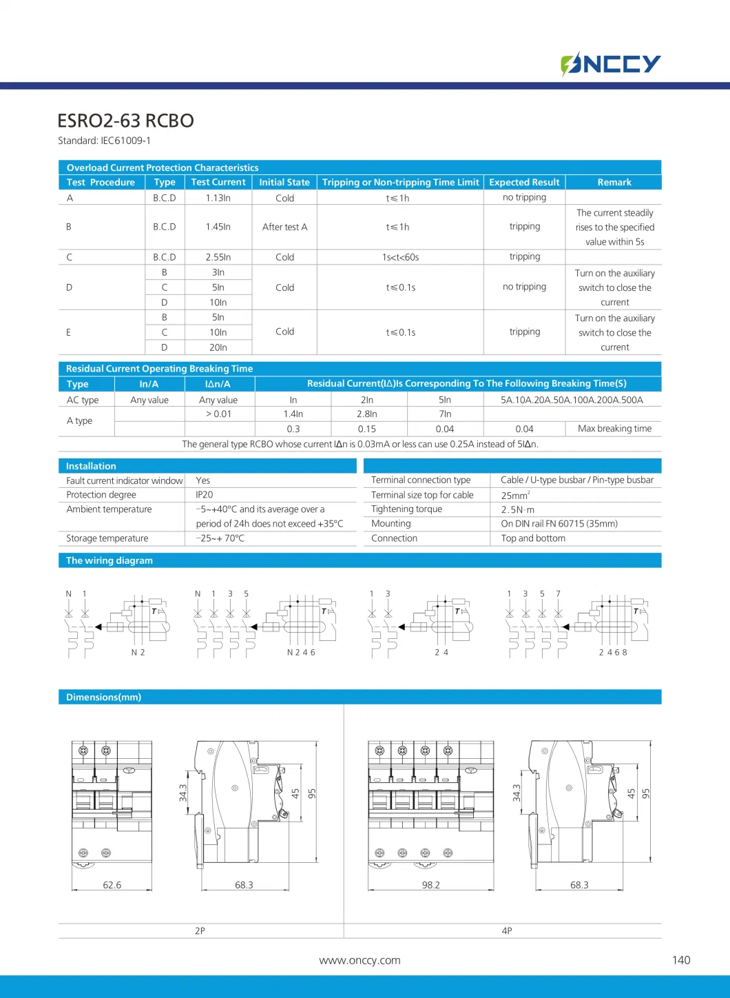 Factory Price High Quality AC 240V MCB 2p 30mA 100mA 300mA 6ka 10ka Power Circuit Breaker RCBO