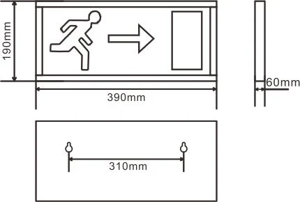 Wholesale Factory Price LED Fire Surface-Mounted Emergency Exit Sign Indicator Light