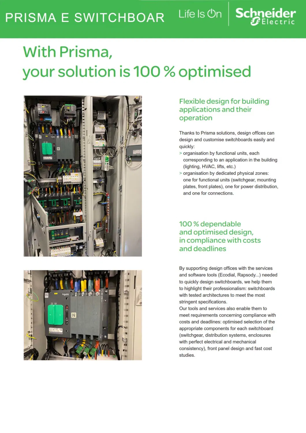 Schneider Switch Panel Prisma E Control Panel 440VAC/400VAC/50Hz/60Hz