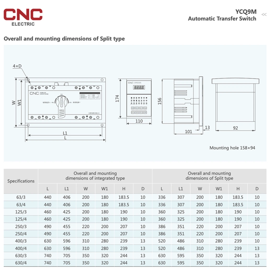 CNC 3p ATS Acb Type Air Circuit Breaker Transfer Switch Automatic AC 220V