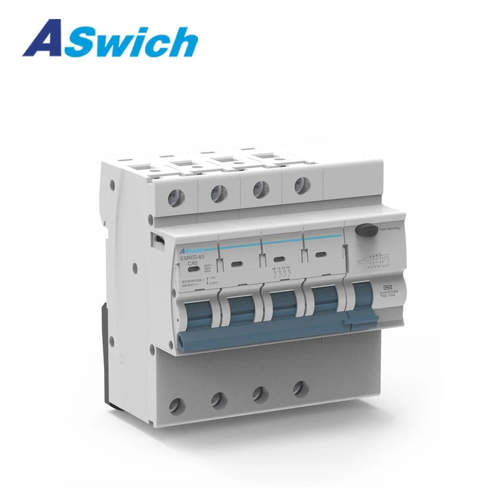 230V/400V 63A 30mA AC Residual Current Circuit Breaker Electric Leakage Protection RCBO