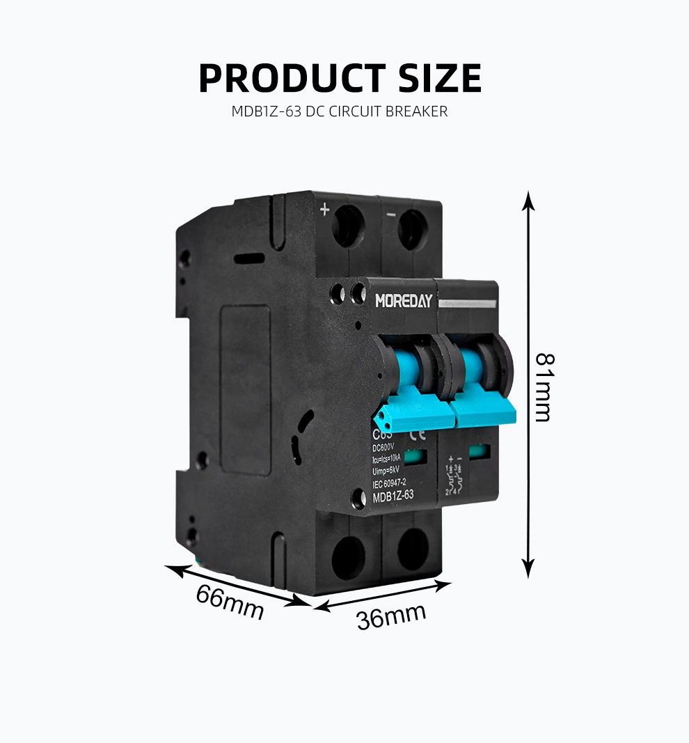 Solar Energy PV MCB DC 1000V Mini Circuit Breaker 2p 63A L7 Photovoltaic Power Generation Switch 50A 63A