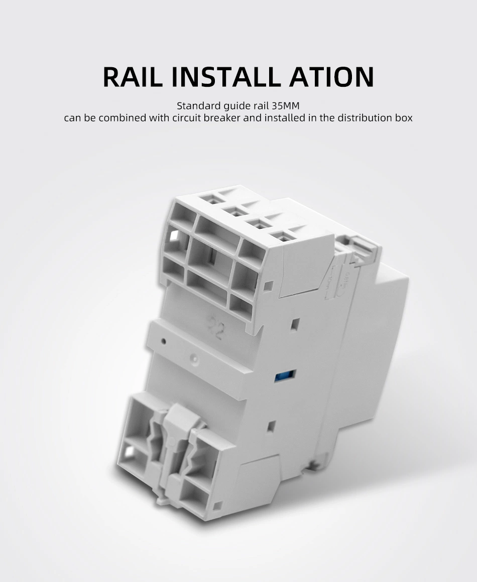 2p 4p 63A Home Hotel AC Contactor DIN Rail Mini Modular Contactor