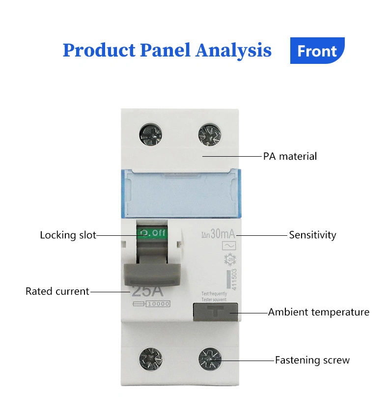 Dx3 25A 2p 4p 400V Earth Leakage Circuit Breaker RCCB ELCB