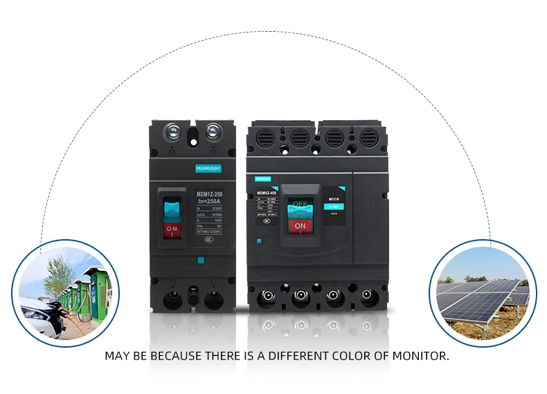 2p DC 500V DC Solar Molded Case Circuit Breaker MCCB Overload Protection Switch Protector for Solar Photovoltaic PV 100A 125A 1PCS (Size: 2P, Color: 250A)