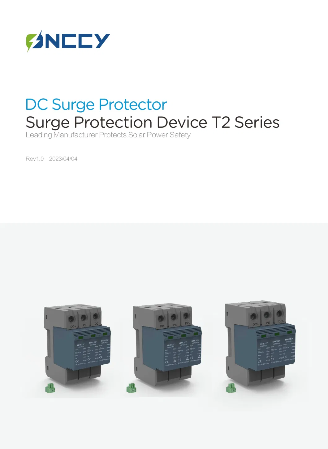 Onccy DC Surge Protection Device SPD T2 3p 1000V 40ka for Photovoltaic