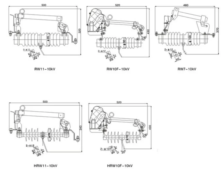 RW11-10f 12/24kv Outdoor AC High Voltage Protection Switch Drop Fuse with Arc Extinguishing Cover