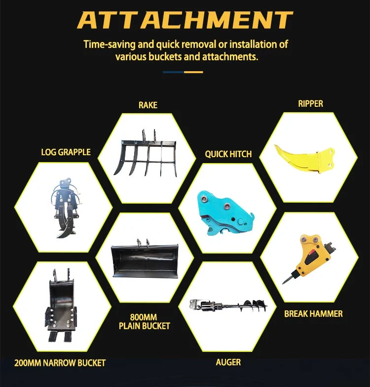 Small Engineering Construction Crawler 1 Ton Excavator Using Rubber Crawler and Efficient Environmental Protection Engine