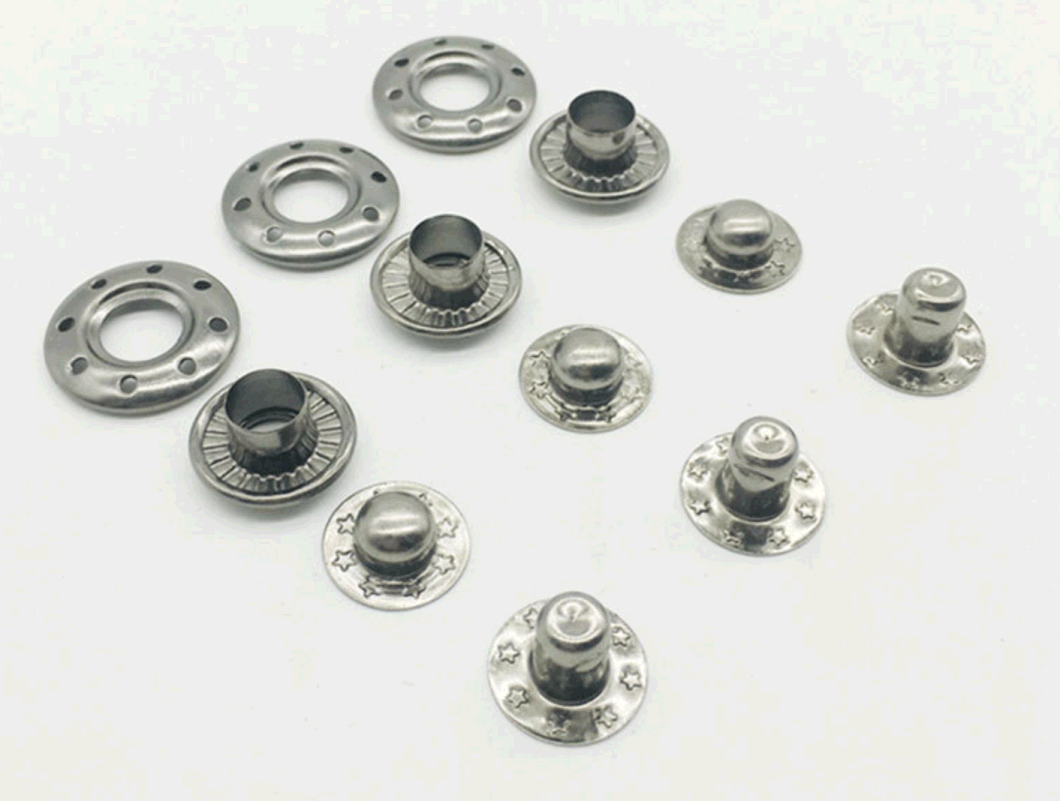 Snap Fasteners Press Four Parts Metal Brass Ring Snap Button