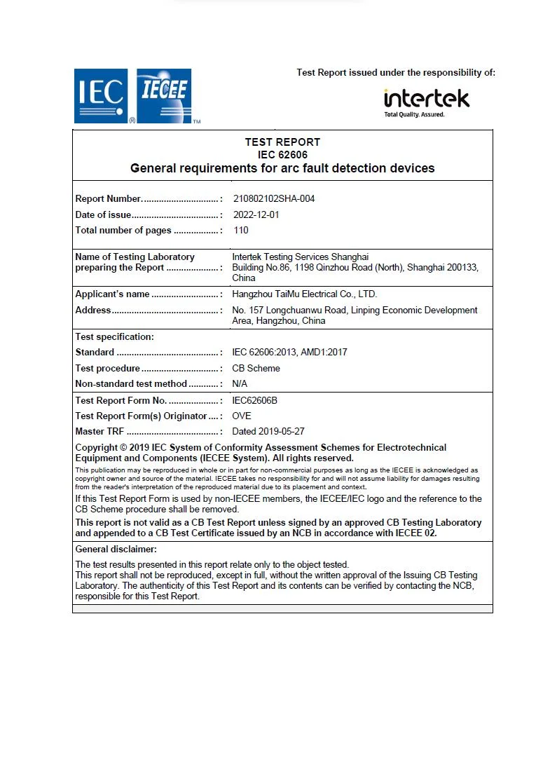 TMM1-40 1P+N A Type 50A Low Voltage Modular DIN Rail Afdd Electrical