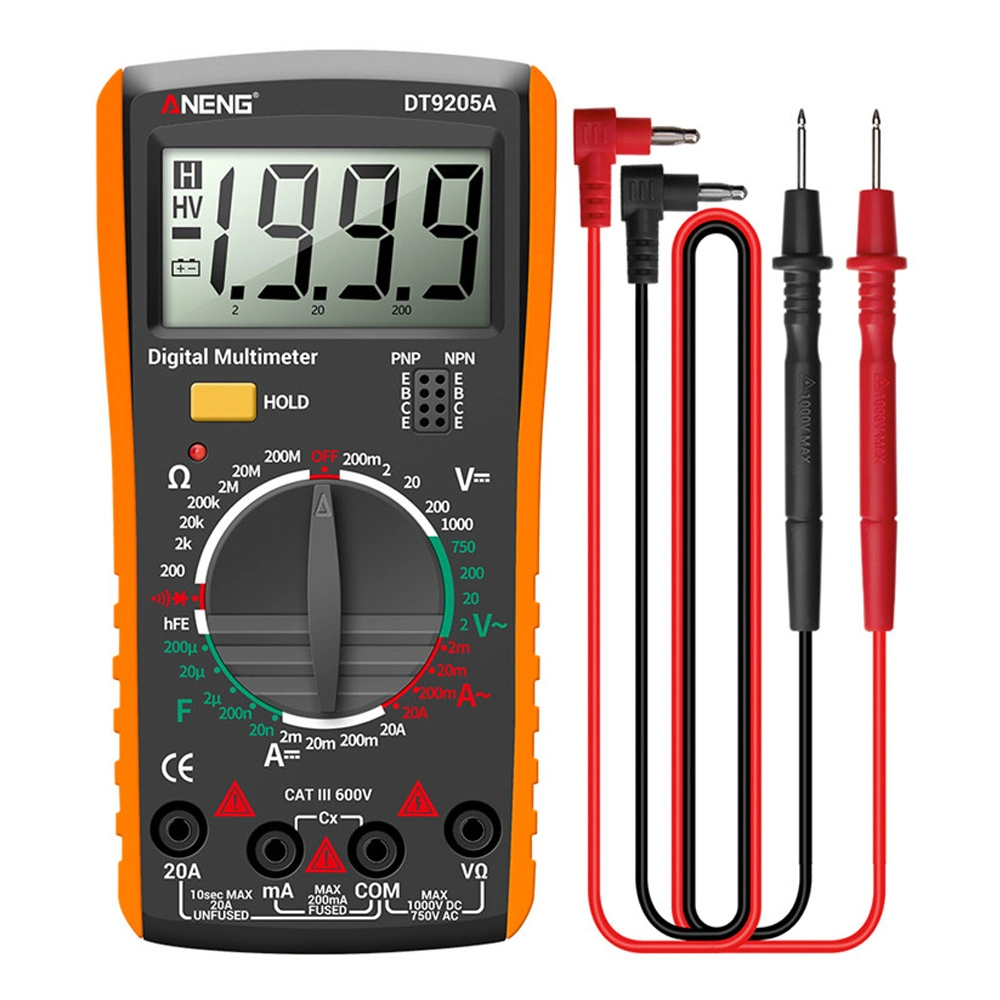 Aneng Multifunctional HD Digital True RMS Multimeter AC/DC Voltage Meter - Orange