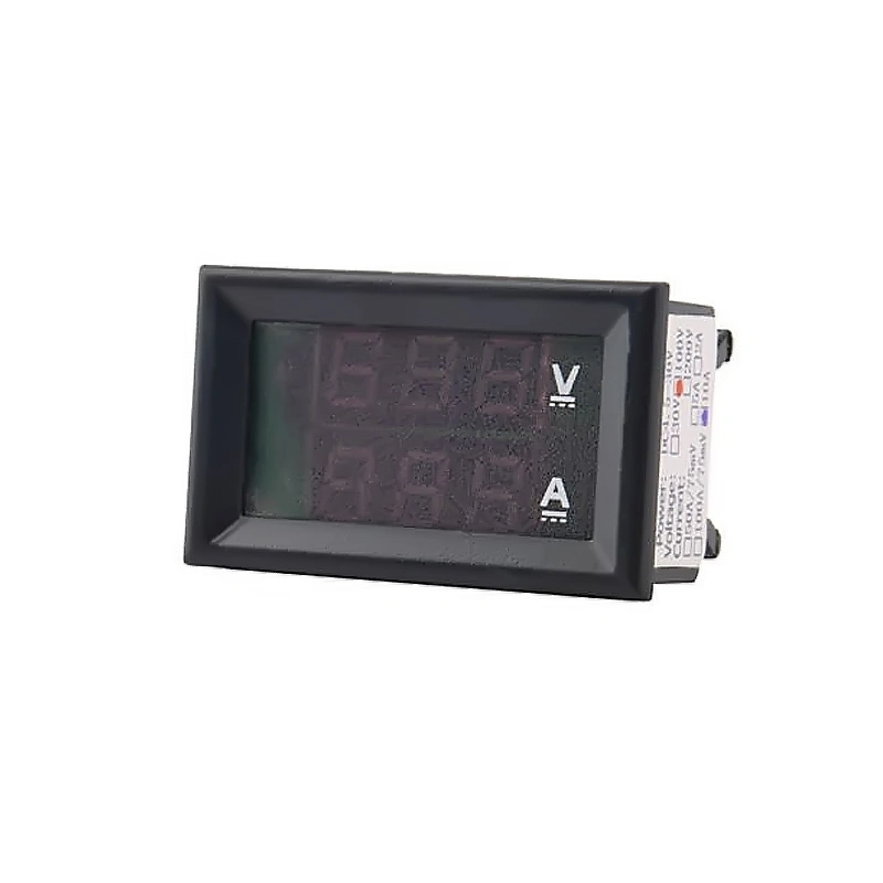 Digital Voltmeter Ammeter Dual Digital Volt AMP Meter Gauge with Lines DC 100V 10A 50A 100A Voltmeter Ammeter LED Detector