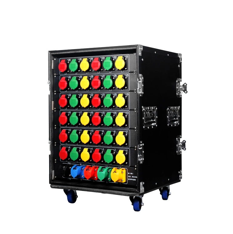 Black Stackable Stage Lighting Combination Supply Power Distribution Box