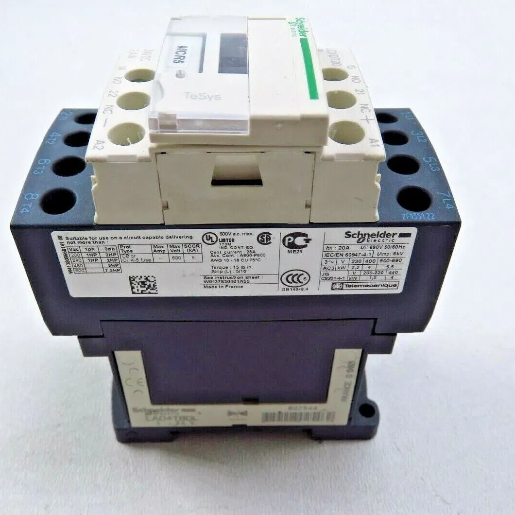 LC1dt20bl Contactor Tesys Deca 4p (4 NO) AC-1 0 to 440V 20A 24VDC Low Cons Coil LC1dt20bl