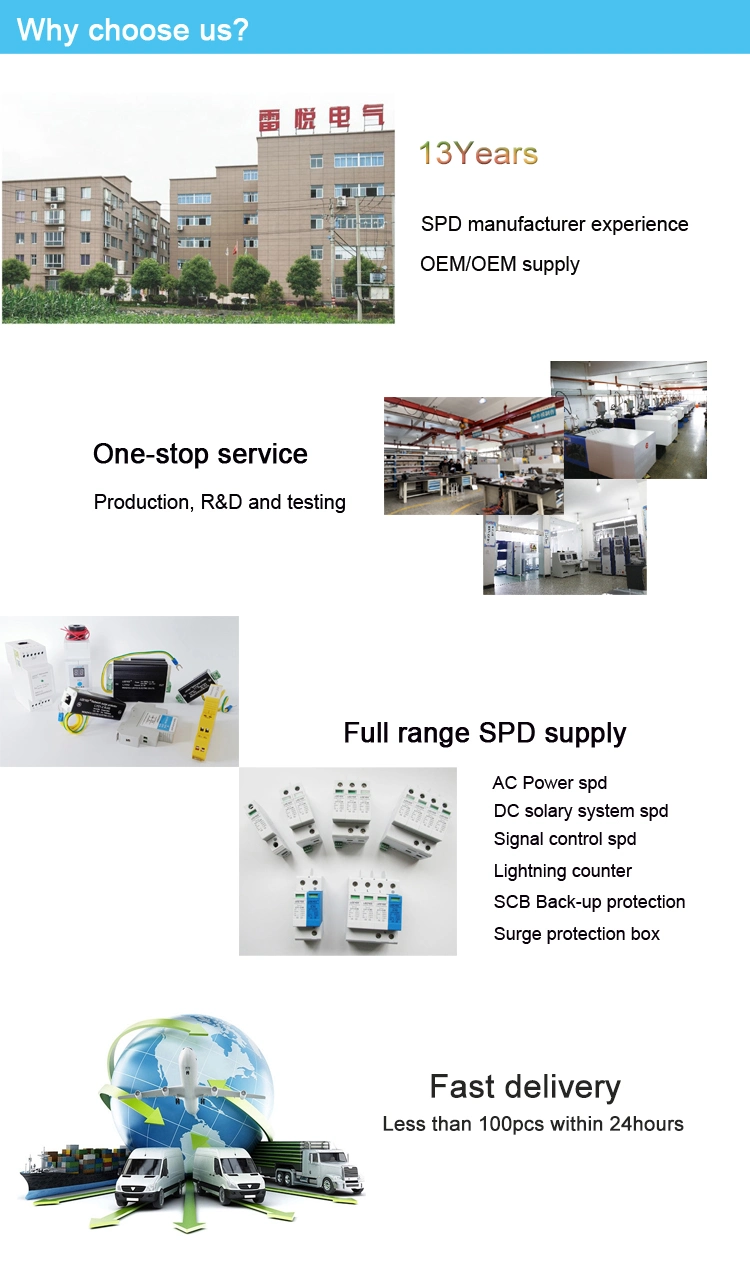 20ka-40ka T2 3p 1000V DC Solar Power SPD Surge Protection Device