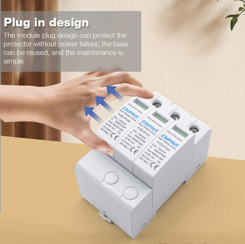 40ka Surge Protection Device 2p 3p AC SPD for Lightning Arrester