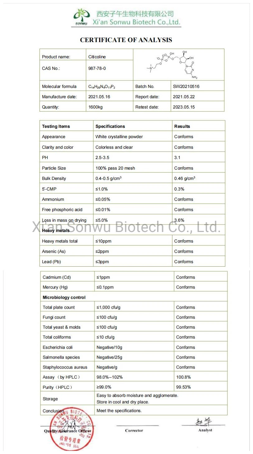 Sonwu Supply Nootropics Supplement OEM Citicoline