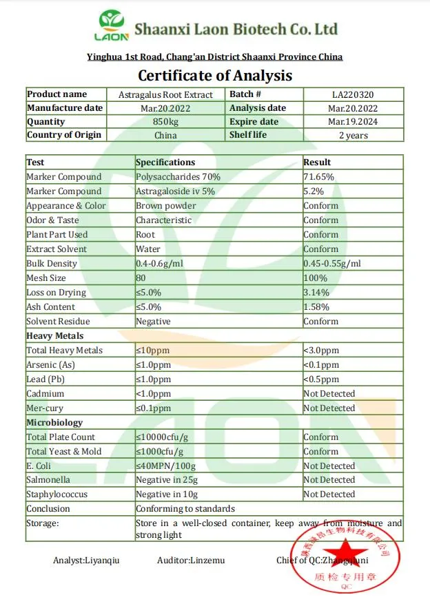 Natural 10% Astragaloside IV Powder Astragalus Membranaceus Astragalus Root Extract