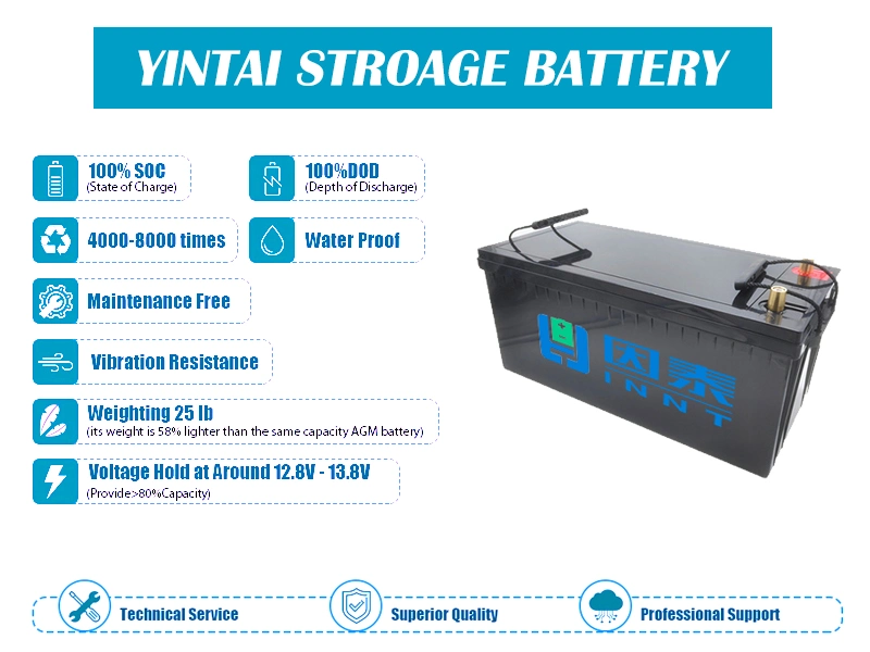 Lithtech LiFePO4 Deep Cycle Battery Iron Phosphate Camper RV Storage Solar Marine Lithium Ion 12V 100ah