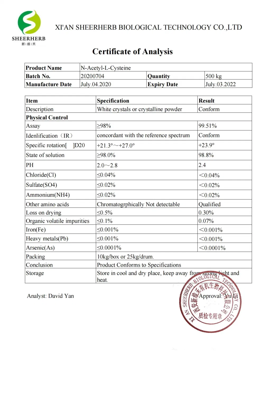 Low Price N-Acetyl L-Cysteine Nac Bulk Nac