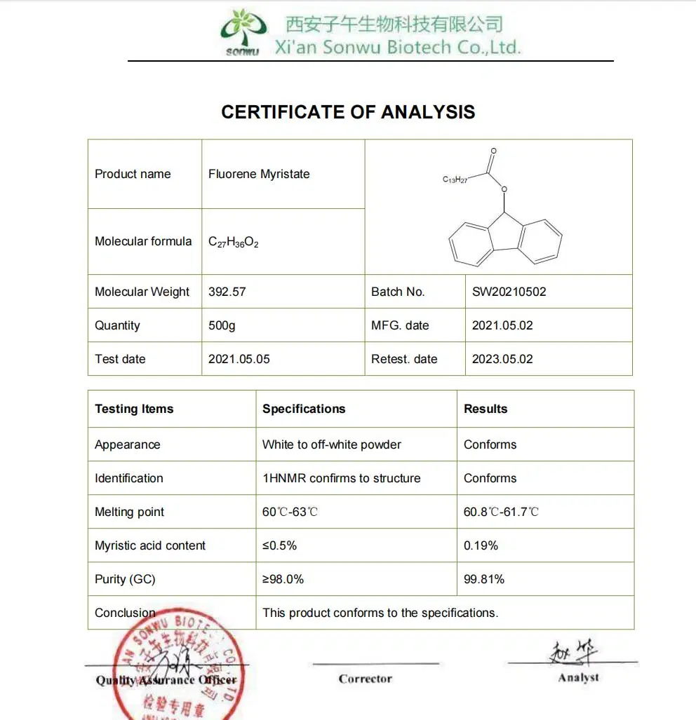 Sonwu Supply Dietary Supplement Powder Fluorene Myristate