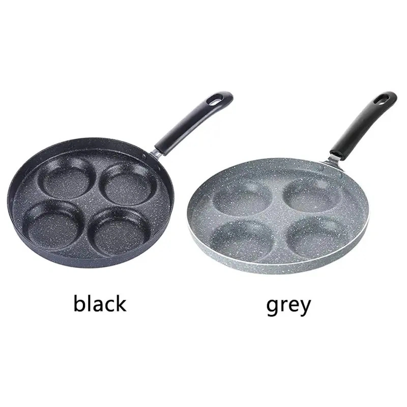 4 Holes Egg Pan Multifunction Nonstick Round Fry Pancake Pan Frying Pans Hamburger Tawa Pan