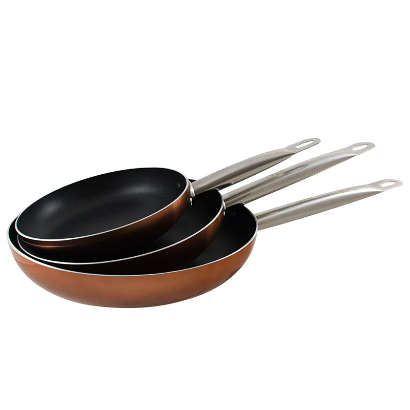 Hot Sale Non-Stick Fry Pan Induction Bottom Frying Pan Oil Free Skillet with Stainless Steel Handle